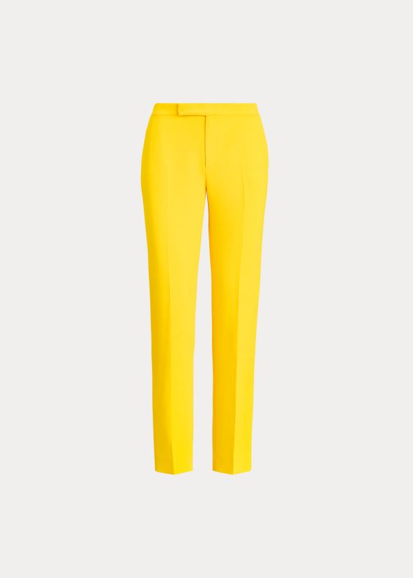 Pantalones Ralph Lauren Mujer Amarillos - Seth Cropped Crepe Cady - DTIQN4856